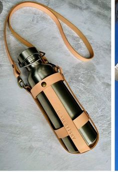 Leather Water Bottle, Handmade Leather Bag Pattern, Bottle Sling, Leather Wallet Pattern, Leather Workshop