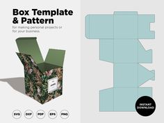 the box template and pattern for making personal projects or for your business is shown here