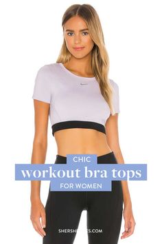 Retooling your fitness wardrobe by finding the perfect yoga top with built in bra can be a great way to look great, save money by finding more versatile pieces, and crush any at-home workout that comes your way!  #Yoga #Yogatops  Yoga tops, Yoga tops for women, workout tank tops with built in bra, yoga tank top with built in bra, yoga top with built in bra, yoga top with bult in shelf bra, workout tops with built in bra, best yoga tank tops, chic workout bra tops Workout Bra, Fitness Outfits, Workout Tops For Women