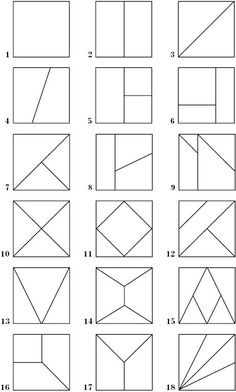 how to draw lines in the shape of squares and rectangles with pictures below