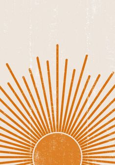 an orange sunburst on a white background with grungy edges in the center