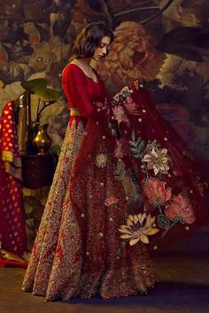 Lehenga Designs For Wedding, Ali Xeeshan, Red Bridal Dress, Fashion Indian, Fashion Embroidery, Traditional Indian Outfits, Indian Dresses Traditional, Bridal Dress Fashion, Simple Pakistani Dresses