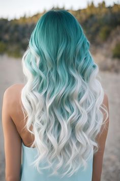 Exotic Hair Color, Dye Styles, Ocean Hair, Color Streaks, Aqua Hair, Creative Hair Color, Peach Hair, Creative Hair, Dyed Hair Inspiration