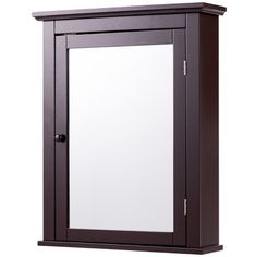 a bathroom cabinet with a mirror on the door