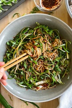 Pachae Muchim, a Korean scallion salad, combined with Lotus Foods Organic Buckwheat & Brown Soba Rice Noodles Matcha Noodles, Chinese Asparagus, Veggie Soba Noodles, Scallion Salad, Soba Noodles Vegan, Green Cabbage Kimchi Recipe, Korean Chili Flakes, Light Sauce, Popular Side Dishes