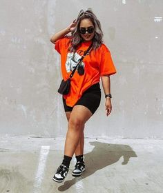 Summer Outfits Bloated, Outside Concert Outfit Summer Plus Size, Plus Size Summer Outfits Sporty, Casual Summer Outfit Black Women, Casual Vegas Outfits Plus Size, Cute Outfits Summer Midsize, Plus Size Cute Summer Outfits, Vegas Outfit Inspo Summer, Plus Size Tomboy Fashion Summer