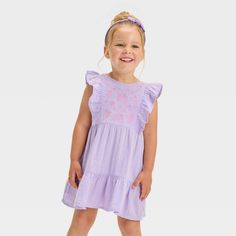 Dress up your toddler for summer days with this Floral Sleeveless Dress from Cat & Jack™. This strapless dress sports embroidered floral detailing on the front, plus ruffled shoulders and a tiered bodice for charming flair. Designed with a keyhole back button-closure for ease of wear, this dress is made from cotton gauze fabric for comfortable all-day wear. Cat & Jack™: Designed for all children so you can trust it's made for yours. Embroidered Floral Dress, Cotton Gauze Fabric, Floral Sleeveless Dress, Girls Floral Dress, Gauze Dress, Floral Embroidered Dress, Church Dresses, Sport Dress, Gauze Fabric