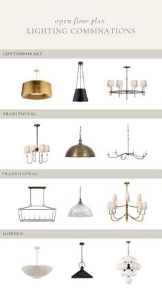 the different types of chandeliers are shown