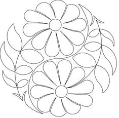 a flower with leaves on it is shown in the shape of a circular pattern, which has