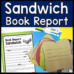 the sandwich book report is shown with papers