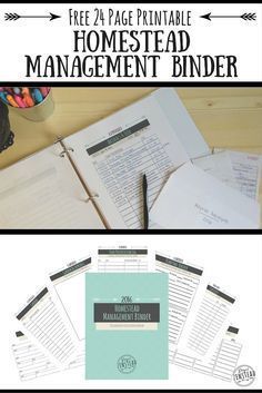 the printable homestad management binder is open and ready to be used