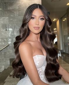 Gorgeous Wedding Hairstyles, Hollywood Curls, Bridal Hair Down, Long Hair Waves, Guest Hair, Bridesmaid Hair Makeup, Bridal Hair Inspiration