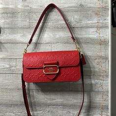 Never Used But I Did Take The Tags Off With The Intention Of Using It. I Received A Different One That’s Similar For My Birthday And I’ll Be Keeping That One Instead. New Without Tags. The Listing Price Is What They Say In The Coach Outlet As Comparable Price. Luxury Red Rectangular Shoulder Bag, High-end Red Shoulder Bag, High-end Red Shoulder Bag With Branded Hardware, Luxury Red Flap Bag For Daily Use, High-end Red Crossbody Bag, Designer Red Flap Bag For Shopping, Designer Red Rectangular Shoulder Bag, Luxury Red Flap Bag With Removable Pouch, High-end Red Bag With Removable Pouch