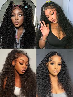 Hair Name: 360 Lace Wear Go Wigs Hair Style: Deep Wave Hair Hair Length: 10-26 inches Wig Weight: 200-320g/Wig (Depending on Lengths and Density) Color: Natural Black #1B Density: 180% Lace Size: 360 Pre-cut Lace Cap Size: Adjustable 21.5~23.5inch Quality: 100% Virgin Human Hair Wigs Shipment: DHL, FedEx, or UPS 7-15 Business Days Deep Wave Human Hair, Ombre Blond, 360 Lace Wigs, Deep Wave Hair, Deep Wave Hairstyles, Glueless Wig, 360 Lace Wig, Colored Wigs, Body Wave Hair