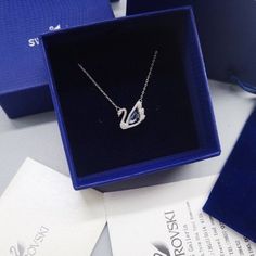 Swan Swarovski Necklaces, Swan Necklace Swarovski, Swarovski Necklace Swan, Swarovski Swan Necklace, Heartbeat Necklace, Swan Necklace, Tiffany And Co Jewelry, Swarovski Swan, Tragus Jewelry