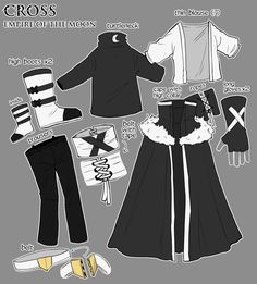 the paper doll is dressed up in black and white clothing with accessories for him to wear