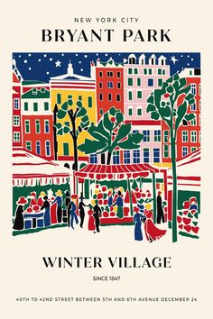 the new york city poster for winter village