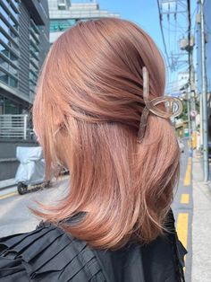 Korean Hair Colour, Hair Color Korean, Korean Hair Dye, Beige Hair Color, Brown And Pink Hair, Blond Beige, Peach Hair Colors, Light Pink Hair, Beige Hair