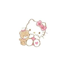 an image of a hello kitty and teddy bear