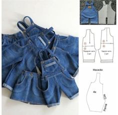 an image of denim overalls sewing pattern