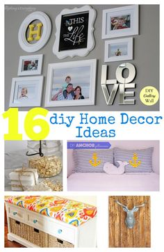 a collage of pictures with the words home decor ideas above them and below it