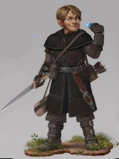 Halfling Rogue Male, Gnome Character Art, Halfling Character Art, D D Rogue, Thief Character