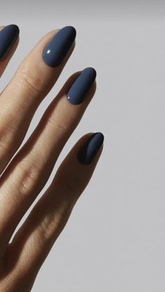 Minimal Nails, Casual Nails, Blue Nail, Minimalist Nails, Chic Nails, Short Acrylic Nails, 가을 패션, Blue Nails, Nail Manicure