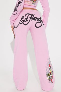 Available In Pink. Wide Leg Pant Drawstrings Ed Hardy Graphic Front And Back Screen Pair To "Ed Hardy Tiger Roar Zip Up Hoodie" Disclaimer: Due To The Specialized Screen Printing Process A Difference In Saturation May Occur. Each Garment Is Unique. 55% Cotton 45% Polyester Imported | Ed Hardy Tiger Roar Pant in Pink size XL by Fashion Nova Trendy Pink Leisure Pants, Trendy Pink Pants For Leisure, Trendy Pink Bottoms For Leisure, Pink Stretch Pants For Leisure, Pink Drawstring Pants For Leisure, Pink Stretch Leisure Pants, Ed Hardy Sweatsuit Outfit, Pink Drawstring Bottoms For Streetwear, Ed Hardy Outfit Black Women Sweatsuit