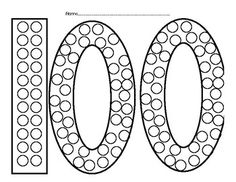 the number 100 worksheet is shown with circles and dots in black and white