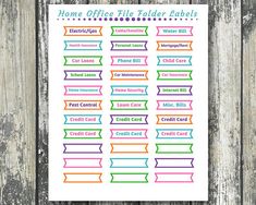 the printable home office file folder labels