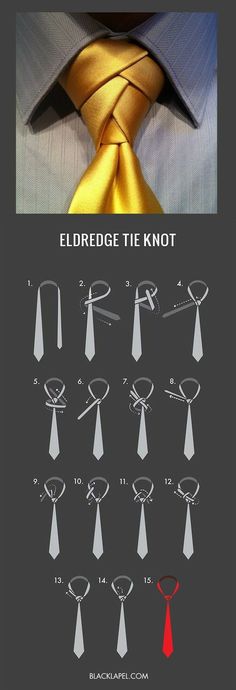 ELDREDGE KNOT diagram. It's about more than golfing,  boating,  and beaches;  it's about a lifestyle! www.PamelaKemper.com KW homes for sale in Anna Maria island Long Boat Key Siesta Key Bradenton Lakewood Ranch Parrish Sarasota Manatee | Raddest Looks On The Internet: http://www.raddestlooks.net Tali Leher Lelaki, Eldredge Knot, Simpul Dasi, Tie A Necktie, Types Of Ties, Neck Tie Knots, Kraf Diy, Tie Styles