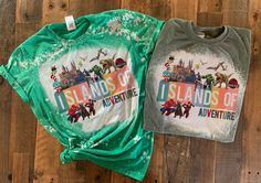 Islands of Adventure shirts, Bleached Universal studio family shirts, universal shirts, universal toddler and youth UNISEX shirts.  About: This classic unisex jersey short sleeve tee fits like a well-loved favorite. Soft cotton and quality print make users fall in love with it over and over again. These t-shirts have-ribbed knit collars to bolster shaping. The shoulders have taping for better fit over time. Dual side seams hold the garment's shape for longer. Island Of Adventure Family Shirts, Islands Of Adventure Shirts, Universal Family Shirts, Universal Tshirts, Island Of Adventure, Disneyland Sweatshirt, Adventure Shirts, Crawfish Shirt, Universal Shirts