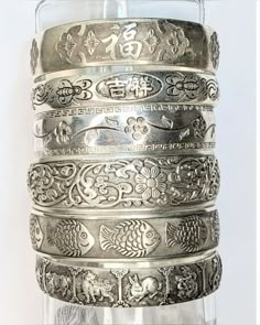 Bangles Silver, Under Your Spell, Mazzy Star, Tibetan Jewelry, Plaid Shirts, Vintage Bangles, Flower Bird, Dope Jewelry, Funky Jewelry