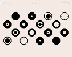 black and white flowers are arranged in the shape of circles