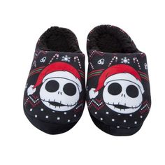 Keep Your Feet Nice & Toasty In These The Nightmare Before Christmas Slippers! Slide Into Comfort & Rep Your Fave Characters. Soft Inside With Rubber Sole. Nwt Nightmare Before Christmas House, Jack Skellington Santa Claus, Jack Skellington Slippers, Minnie Mouse House, House Slippers Womens, Minnie Mouse Slippers, Jack Skellington Santa, Disney Slippers, Holiday Slippers