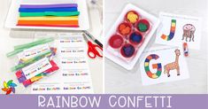 rainbow confetti for kids to make with their own hands and fingerprints