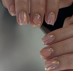 Beach Themed Nails, Seashell Nails, August Nails, Summer Nail Designs, Gold Nail, Work Nails, Vacation Nails, Sparkle Nails, Beach Nails