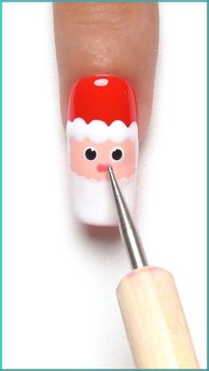 Santa Nail Art, Nails For 2023, Nail Noel, Christmas Nail Designs Easy, Xmas Nail Designs, Classy Nail Art Ideas, Christmas Nails Diy, Christmas Nail Art Easy, Quick Nail Art