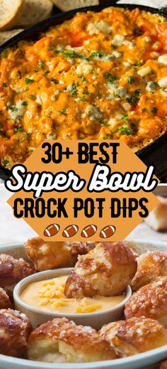 the best super bowl crock pot dips are in this collage and it's easy to make