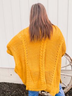 Hits about mid-thigh length Oversized fit One Size fits all (S-3XL) Open front 100% acrylic •FINAL SALE• Yellow Sweater For Winter Loungewear, Oversized Solid Color Casual Poncho, Yellow Winter Sweater For Loungewear, Yellow Winter Loungewear Sweater, Casual Knit Poncho For Fall, One Size Knit Sweater For Loungewear, Knit Sweater For Loungewear, Casual Oversized Soft Knit Poncho, Casual Solid Color Poncho For Fall