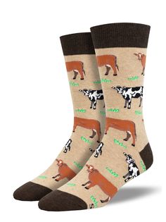 Cow jokes? You've herd 'em all before, haven't you? If you think your humor is too witty for us, try these on for size. Cow Socks, Sock Lovers, Mens Crew Socks, Cows Funny, Animal Crackers, Men's Shoe, Next Fashion, Novelty Socks, Fashion Socks