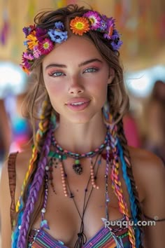 Collage Sketchbook, Festival Hairstyles, Temporary Hair Color Spray, Coachella Hair, Festival Make Up, Hair Color Spray, Different Braids, Look Festival, Colored Hair Extensions