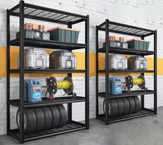 PRICES MAY VARY. ADJUSTABLE AND DIVIDABLE WIRE SHELVING UNITS: The garage shelves are designed with detachable connectors, and there are many positions with the same spacing on the columns. It can be adjusted in 1.4 inch increments. The height of each shelf can be adjusted by moving the crossbar up and down, but also be divided into two small metal shelving. One is used as the storage shelves of the closet, and the other is used as the storage rack for kitchen. 40"W x 17.8"D x 72"H TALL AND WIDE Tall Garage, Basement Storage Shelves, Shelving For Storage, Wire Rack Shelving, Heavy Duty Storage Shelves, Garage Shelving Units, Metal Storage Shelves, Garage Storage Racks, Garage Storage Shelves