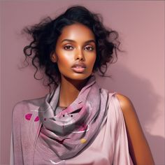 Pure luxurious silk scarves are stylish, elegant, and versatile. Original, limited edition custom designs, smooth texture, and fluid drapes are a perfect way to elevate any outfit to make your look polished and complete. Our beautiful silk scarves are suitable for any occasion and season, worn in many ways: around your neck, as a top, at the waist, as a hair tie, or headcover. Art to wear anywhere. Wear art anywhere you go.Fabric-100% pure super luxurious high-end silk habotai.-Silk absorbency wicks away moisture from the skin, cool and comfortable in the summer. -Conductivity keeps in warmth while keeping out cold in winter.-Custom original artwork and design. -Vibrant prints. -Print is visible on backside 80-90% Chic Silk Shawl Scarf, Elegant Silk Scarves With Satin Finish, Silk Shawl Scarves For Evening, Luxury Silk Shawl Scarf, Chic Silk Scarves For Gifts, Chic Silk Scarves Perfect For Gifts, Silk Shawl For Evening, Chic Pink Silk Scarf For Formal Occasions, Elegant Pink Satin Scarves