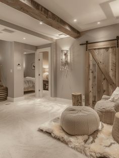 Rustic Basement Ideas: Cozy Wood-Framed Lounge Farmhouse Basement Remodel Ideas, Beige Basement Ideas, Very Small Basement Ideas, Cozy Farmhouse Basement Ideas, Aesthetic Basement Ideas, Carpeted Basement Ideas, Finished Basement Ideas Layout, Basement Colors Ideas, Small Basement Ideas Cozy