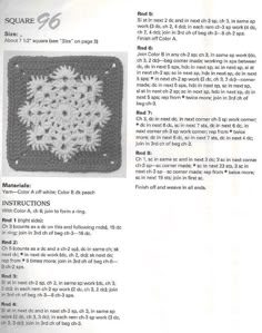 an instruction manual for crochet with instructions on how to use the square pattern