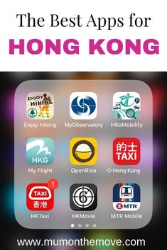 the best apps for hong kong, with an image of many different icons on it