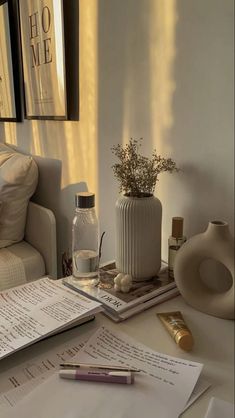 a living room filled with furniture and decor