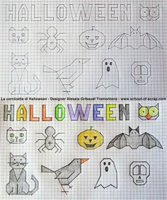 the cross stitch pattern for halloween is shown