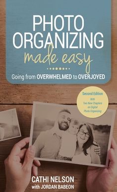 the book cover for photo organizing made easy